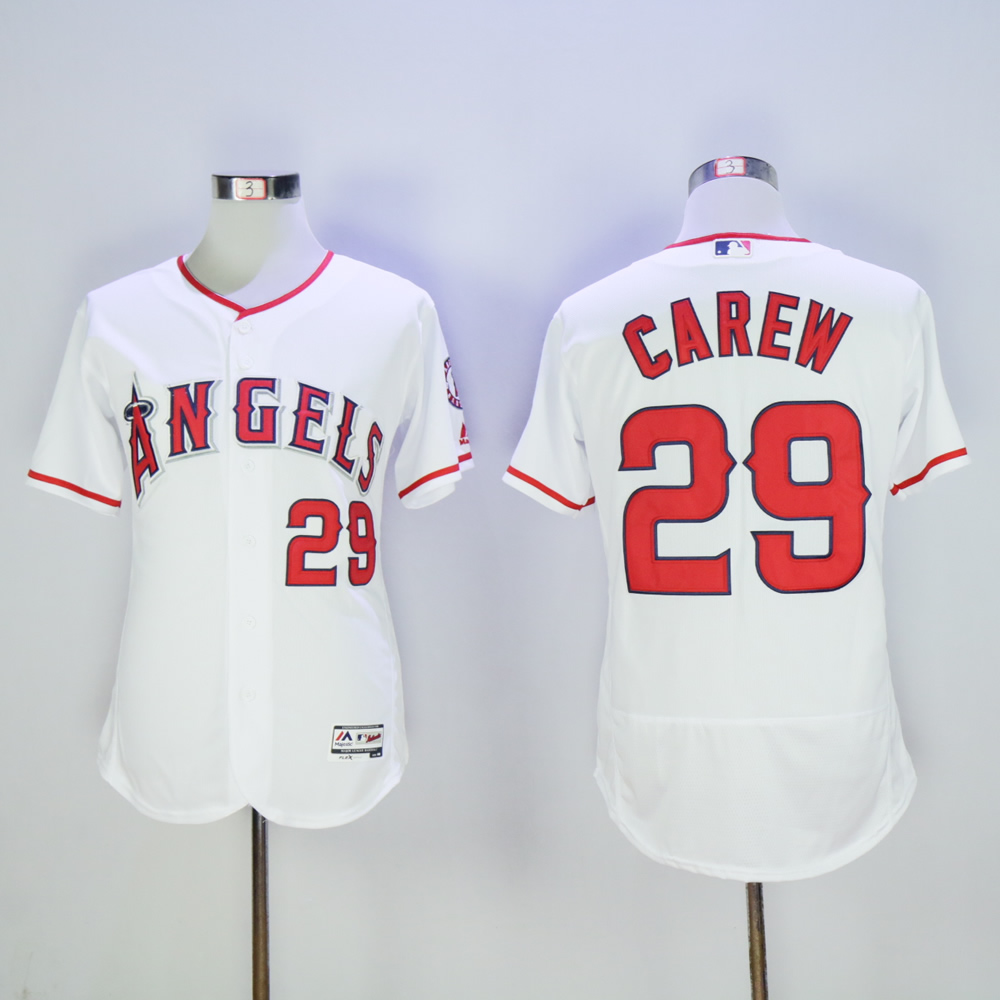 Men Los Angeles Angels #29 Carew White MLB Jerseys